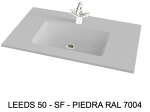 Plan vasque lavabo sur mesure : L 60 à 201 x P 40 à 51 cm, finition lisse mate, 10 couleurs au choix, Anti bactérien, résine Akrytan® teinté dans la masse, Livraison Offerte.